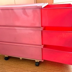 昭和レトロ　収納ケース　ピンク　3個セットの画像