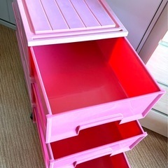 昭和レトロ　収納ケース　ピンク　3個セットの画像