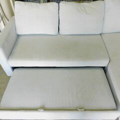 NITORI ニトリ ベッドにもなる 布張り収納付きカウチソファ (ノアーク2 GY) ソファベッド 3Pソファの画像