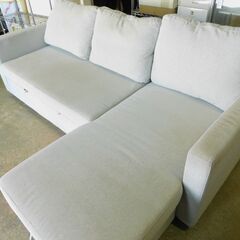 NITORI ニトリ ベッドにもなる 布張り収納付きカウチソファ (ノアーク2 GY) ソファベッド 3Pソファの画像