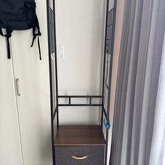 服掛けラック棚付き