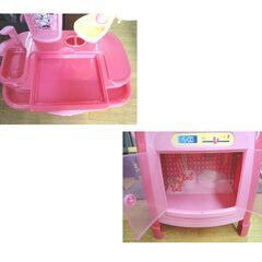 現状品 ミニーマウス キッチン おままごと ディズニー 台所 知育玩具 ピンク ミニーちゃん 西岡店の画像