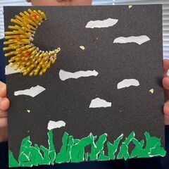 【アトリエべる 国立教室】絵の具の雨を降らせてみよう☔️🎨の画像