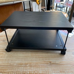 9776 テレビ台 TV台 家具 収納家具 ブラック 黒 キャスター付き 小さめ 軽量 幅555mm × 奥行390mm × 高さ300mmの画像