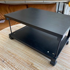 9776 テレビ台 TV台 家具 収納家具 ブラック 黒 キャスター付き 小さめ 軽量 幅555mm × 奥行390mm × 高さ300mmの画像
