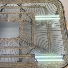 受け渡し者決定！ローテーブル　ガラス　ラタンの画像