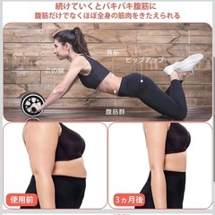 AUOPLUS 腹筋ローラー 膝マット付き アブホイール 静音 一輪 腹筋 トレーニング器具 筋トレグッズ エクササイズローラー 体幹 ストレッチ の画像