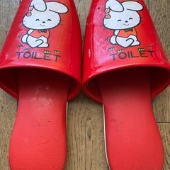 レトロデザイン　ビニールトイレスリッパの画像