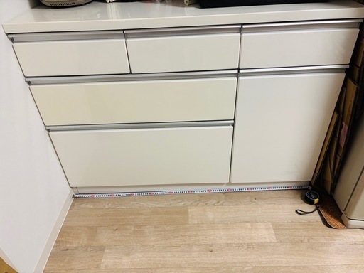 ニトリ　ホワイト キッチンカウンター 収納