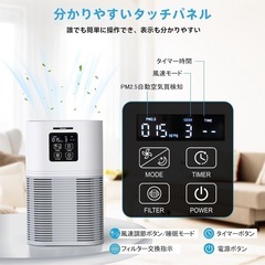 【未使用】空気清浄機 花粉 PM2.5 ハウスダスト 0.1μm 12〜38畳 除菌 脱臭 小型の画像