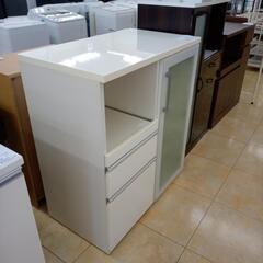 ★ジモティ割あり★ NITORI レンジ台 ホワイト H101×D50.5×W88 クリーニング済み OJ9151の画像