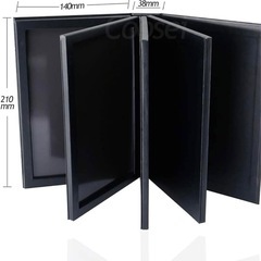 メイクパレット アイシャドウ　空のアイシャドウパレット 4層本の形　磁気メイクパレット マットブラック
の画像