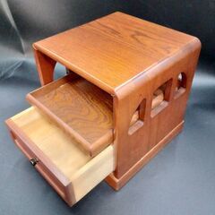 【R602】アンティーク/昭和レトロ/茶棚/電話代/花台/引き出し有/和風インテリア/木製/木製工芸品の画像