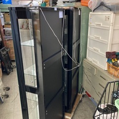 照明付きガラスショーケース2つセット　鍵欠品の画像