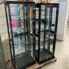 照明付きガラスショーケース2つセット　鍵欠品の画像