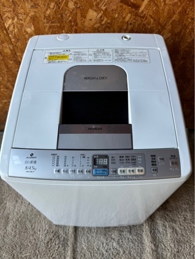 E0102   洗濯機　日立　HITACHI 8kg 2011年　乾燥機能付き