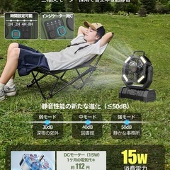 【新品未使用】キャンプ 扇風機 アウトドア 充電式 35000mAh大容量 サーキュレーターの画像