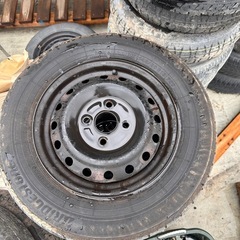 てっちん　ホイールタイヤセット　4本　タイヤサイズ145/80R13 ブリジストン　タイヤ年式2023年の画像