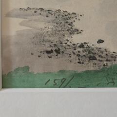 遠藤秀雄　「水門のある風景」　リトグラフ　手彩色　159/200 の画像