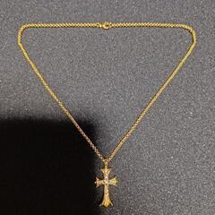 Ｃｈ風　スワロフスキークロスネックレス　Ｃｈ風　45cm　新品未使用