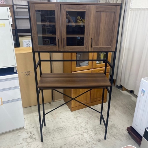 受付終了                                                     【中古美品】マルチ食器棚　茶　幅93.5×奥39.5×高181.5cm　リサイクルショップ　朝霞市　ケイラック朝霞田島店　志木市　和光市　GM329