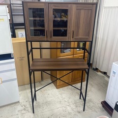 【中古美品】マルチ食器棚　茶　幅93.5×奥39.5×高181....