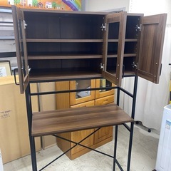 受付終了                                                     【中古美品】マルチ食器棚　茶　幅93.5×奥39.5×高181.5cm　リサイクルショップ　朝霞市　ケイラック朝霞田島店　志木市　和光市　GM329の画像