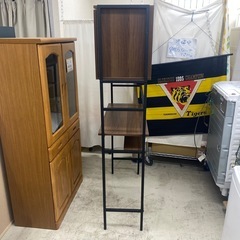 受付終了                                                     【中古美品】マルチ食器棚　茶　幅93.5×奥39.5×高181.5cm　リサイクルショップ　朝霞市　ケイラック朝霞田島店　志木市　和光市　GM329の画像