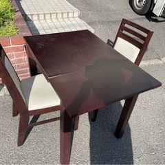 ◆早い方優先!!　延長式2人用食卓テーブルセットの画像