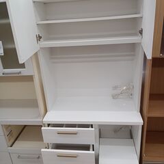 ★ジモティ割あり★ NITORI 食器棚 ホワイト W80×D42.5×H191 クリーニング済み TC8561の画像