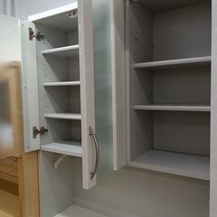★ジモティ割あり★  食器棚 グレー W99.5×D47×H210 クリーニング済み TC8563の画像