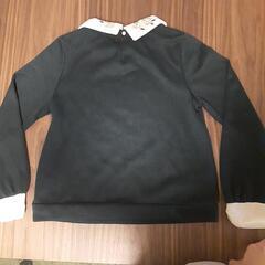(グリーン)丸襟カットソーの画像