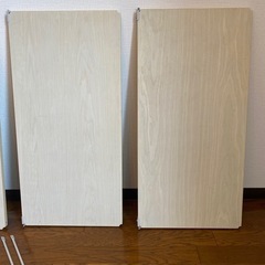 無印ステンレスユニットシェルフ　　オーク材棚セット　の画像
