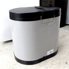 美品 WESCO ペダル式ゴミ箱 セパレートダブル 各15L グレー 2分別ダストボックス 170611-76 札幌市 北区 屯田 の画像