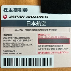 JAL 株主優待券　株主割引券　株主　優待