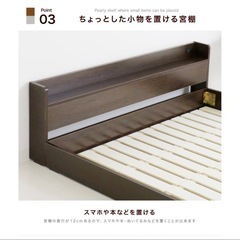 ベッド　ダブル　マットレス付　ローベッドの画像