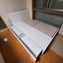 9774 ベッドフレーム マットレス セット商品 セミダブル ベッド 寝具 寝具用品 ホワイト 白 幅1200mm × 奥行1950mm × 高さ220mmの画像
