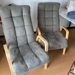 2脚セット　美品1人用ソファ　アイリスオーヤマ　リクライニングソファの画像