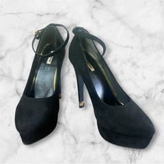 黒パンプスハイヒールＬサイズ24.0㎝の画像