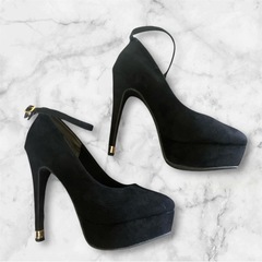 黒パンプスハイヒールＬサイズ24.0㎝の画像