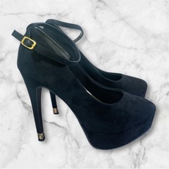 黒パンプスハイヒールＬサイズ24.0㎝の画像