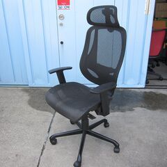 事務イス　メッシュ　ヘッドレスト付き　ハイバック
