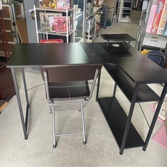 デスク＆チェアセット 机 イス 椅子　L字　L型　ゲーミング　パ...