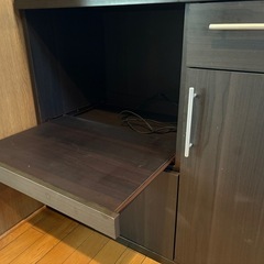 【引き取りに来てくださる方限定】キッチンキャビネット　ダークブラウンの画像