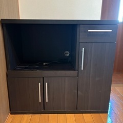 【引き取りに来てくださる方限定】キッチンキャビネット　ダークブラウン