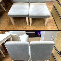 ♪ベルベット調のチェアでリラックス♪LOWYAダイニングセット♪の画像