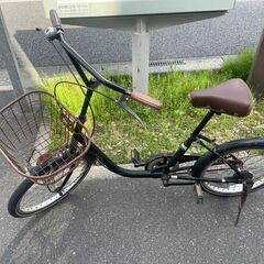 自転車　No.256　ブラック　20インチ　ミニベロ　カゴ、ライ...