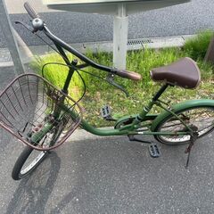自転車　No.257　グリーン　20インチ　ライト、カゴ付き　ミ...