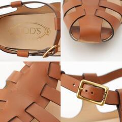 TOD’S トッズ レザー ストラップ グルカサンダル 36 1/2 ブラウンの画像