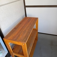 木製 3段ラック 棚 オープンラックの画像